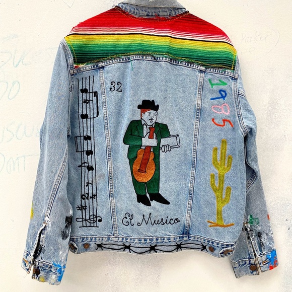 Vintage custom chainstitched jean jacket